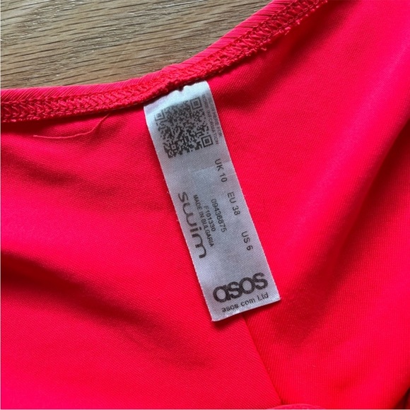 ASOS Neon Pink String Back Bikini Ribbed SET - Picture 6 of 6